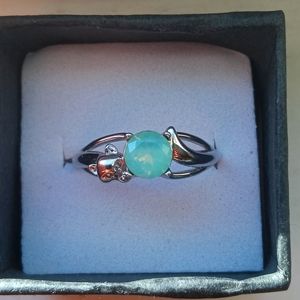 Stunning Turquoise Opal Panther Ring (Size 8)